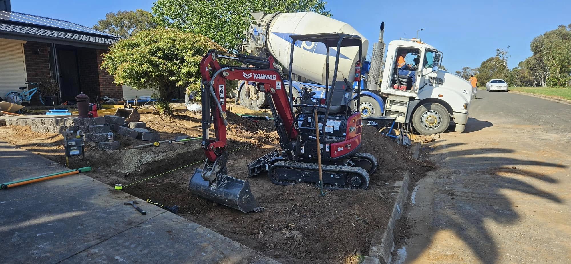 Mini excavator residential job Adelaide SA